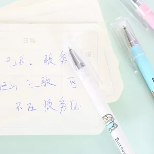 Cute cartoon erasable gel pen set with creative design, smooth writing stationery for school office.