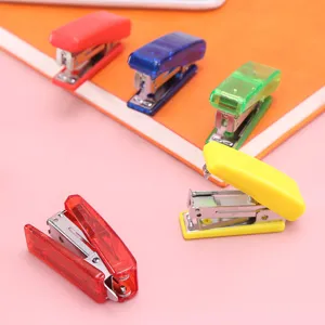 Mini transparante kleurrijke nietmachine set schattige kantoorartikelen schoolbenodigdheden