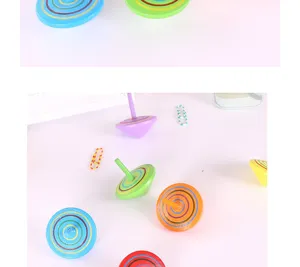 Giocattolo con trottola in legno colorato, classico regalo educativo per bambini e studenti.