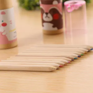 Kit de crayons de couleur en bois naturel, 12 teintes vives pour le dessin et papeterie scolaire.