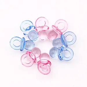 Acryl Schnuller Anhänger, DIY Babyparty Tischdeko Streuteile, kleine Spielzeuge, rosa blau.