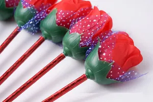 Artificial rose flower ballpoint pen cute student gift decorative signature pen red