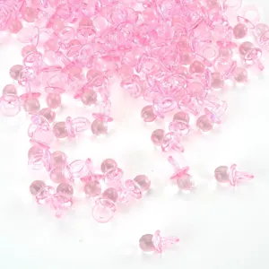 Rosa Acryl Schnuller Anhänger für Babyparty Gastgeschenke, DIY Bastelei und süße Kindergeschenke.