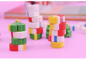 Cute Christmas eraser set cartoon Santa Claus tree rubber stationery for kids school gifts