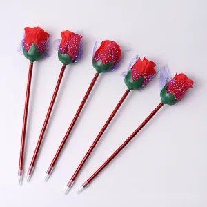 Rose ballpoint pen cute flower signature pens for student teacher gift office stationery supplies