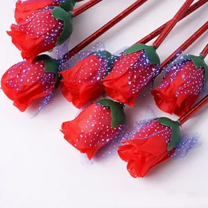 Rose flower ballpoint pen cute decorative signature pen for gifts Valentine's Day school supplies