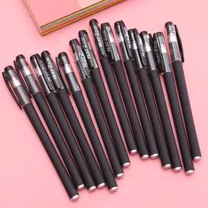 Black gel pens 0.5mm smooth writing frosted barrel stationery set bulk pack office supplies