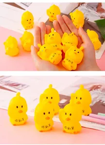 Cute yellow duck squishy toy stress relief squeeze toy funny children play toy desktop decor