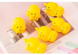 Cute yellow duck squeeze toy stress relief toy funny gag toy desktop decoration set 6pcs