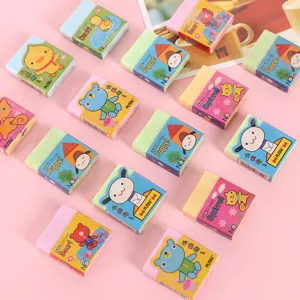 Cute student scented cartoon eraser set colorful stationery gift for kids school supplies