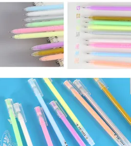 Candy color gel pens set for DIY albums and student cute writing stationery supplies.