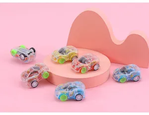 Transparente Rückziehauto Spielzeug Set, Mini Graffiti Design, bunte Räder, Kindergeschenk.