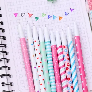 Cute korean stationery colorful gel pen set 10pcs floral patterned writing pens for school
