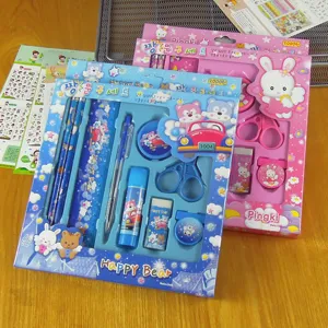 Set de Papelería de 9 Piezas Lindo Oso de Dibujos Animados Caja de Regalos
