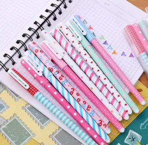 Cute colorful gel pens set floral patterned aesthetic writing pens for school stationery supplies