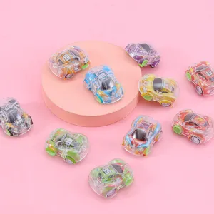 Mini transparente Aufziehautos Spielzeug Set, bunte Graffiti Rennfahrzeuge für Kinder und Party.