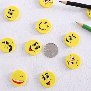 Set di gomme per cancellare con faccine sorridenti, cancelleria divertente per bambini.