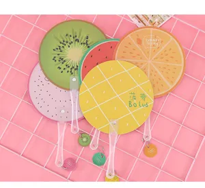 Cute cartoon fruit handheld plastic cooling fan, summer portable mini cooling fan gift.