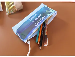 Astuccio a matita triangolare olografico carino per studenti, organizer di cancelleria.