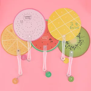 Cute cartoon fruit handheld round fan summer cooling fan for kids gift daily use portable