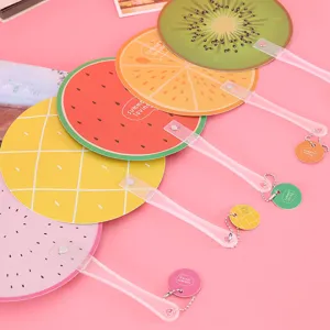 Cute cartoon fruit hand fan summer plastic cooling portable fan set for kids gift