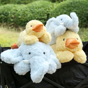 Cute plush yellow duck and blue elephant stuffed toys soft pillow cute animal dolls for kids gifts