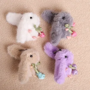 Carino coniglio tulipano peluche portachiavi soffice coniglietto borsa fascino set
