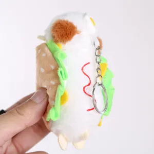 Χαριτωμένο μπρελόκ βελούδινο hot dog με αυγό μάτι κρεμαστό τσάντας απαλή κούκλα δώρου.