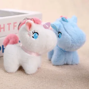 Llavero de unicornio de peluche tierno juguete bolso colgante pony anillo de llave.