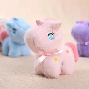 Lindo unicornio rosa peluche llavero colgante felpa bolsa encanto muneca de peluche