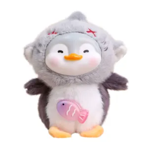 Simpatico peluche pinguino bambola ciondolo morbido viso vinile animale portachiavi borsa decoro