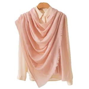 Rosa leggero lungo donna sciarpa nappa scialle estate protezione solare traspirante moda collo