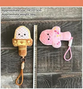 Creative plush pendant cute sword shape soft toy decompression charm keychain bag accessory