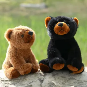 Süßes Simulations-Plüschtier-Paar braun und schwarzes Bär-Set für Kinder Geschenk