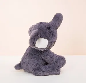 Simpatico peluche grigio animale, morbido elefante giocattolo per bambini, dolce regalo di conforto.