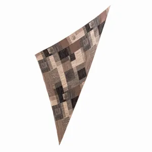 Lussuosa sciarpa triangolare in seta e lana da donna, elegante scialle caldo invernale a quadri.