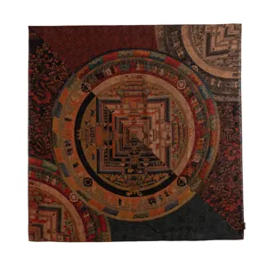 Chinese style mulberry silk square scarf elegant vintage mandala print women fashion shawl gift