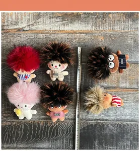 Cute funny fried hair plush doll pendant fluffy explosive head creative trendy bag hanging ornament