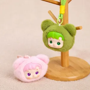 Porte-clés poupée tête d'ours en peluche mignon sac pendentif cadeau pour filles accessoires