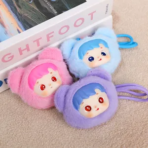 Poupée en peluche porte-clés pendentif tête d'ours sac duveteux accessoire cadeau