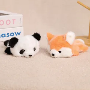 Cute panda and fox plush toys bean bag palm size soft animal doll decompression gift for kids