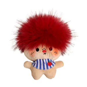 Cute funny fluffy red hair plush doll toy creative trendy bag pendant for everyday decor