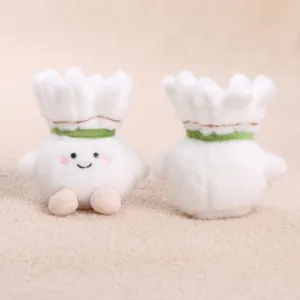 Cute badminton plush toy pendant, soft fluffy sports doll bag charm and sweet gift.