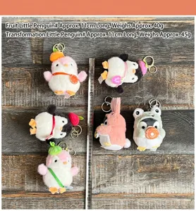 Peluche pinguino portachiavi simpatico cartone animato frutta animale borsa ciondolo giocattolo