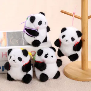 Süßer Panda Plüschtier Schlüsselanhänger Mini Stofftier Rucksack Puppe Anhänger Geschenk.
