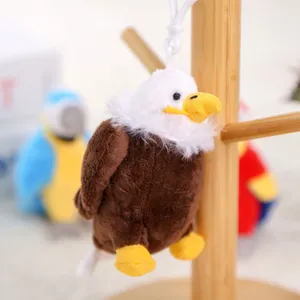 Cute bald eagle plush toy keychain, soft stuffed animal bird pendant for bags and keys.