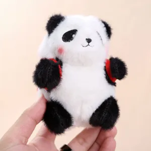 Süßer kleiner Panda Plüschtier Schlüsselanhänger, weiches Stofftier Taschendekoration.