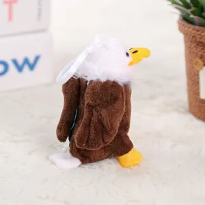 Cute plush eagle doll keychain simulation bird toy soft hanging pendant for kids and bags.
