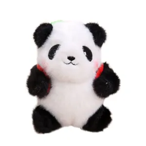 Süßer Panda Plüschtier Puppe Flauschig Gestopft Tasche Schlüsselanhänger Anhänger Geschenk.