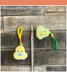 Cute pear duck plush toy pendant soft stuffed doll keychain bag charm for daily use.